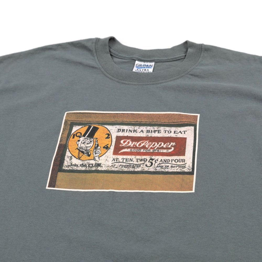 Vintage Dr Pepper Drink a Bite to Eat T-Shirt 2XL Teal Graphic Retro EUC
